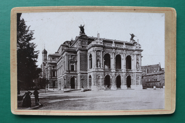 Foto auf Karton / Augsburg / vor 1900 / Theater / Architektur / Strasse